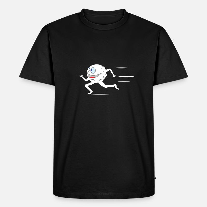 Laufender Schneeball - Männer Premium Bio T-Shirt - Schwarz