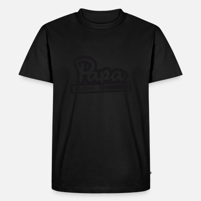 Papa loading - Männer Premium Bio T-Shirt - Schwarz