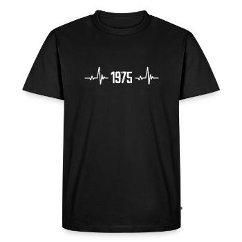 1975 - millésime 1975 - millésime 1975 - T-shirt Premium bio Homme - noir - Devant - Nico (187cm)