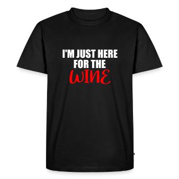 Je suis juste là pour le vin - T-shirt Premium bio Homme - noir - Devant - Nico (187cm)