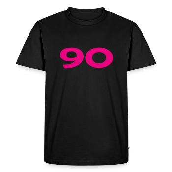 90. 90 YEARS. 90TH ANNIVERSARY. 90TH ANNIVERSARY. - Men's Premium Organic T-Shirt - black - Front - Nico (187cm)