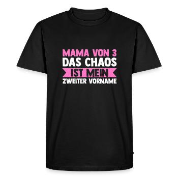 Maman de 3 enfants - T-shirt Premium bio Homme - noir - Devant - Nico (187cm)