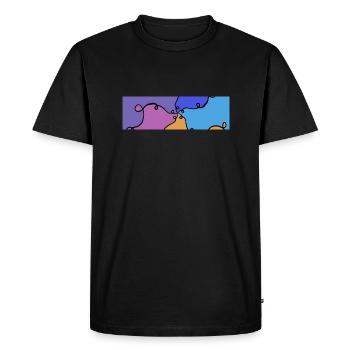 Bunte Ranken - Männer Premium Bio T-Shirt - Schwarz - Vorne - Nico (187cm)