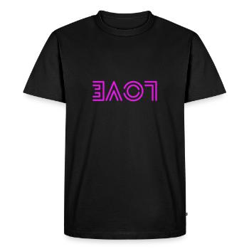 AMOUR - amour - néon - T-shirt Premium bio Homme - noir - Devant - Nico (187cm)