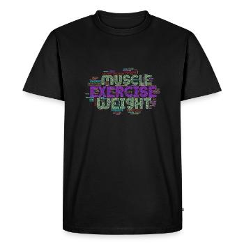 muscle exercise weight - Men's Premium Organic T-Shirt - black - Front - Nico (187cm)