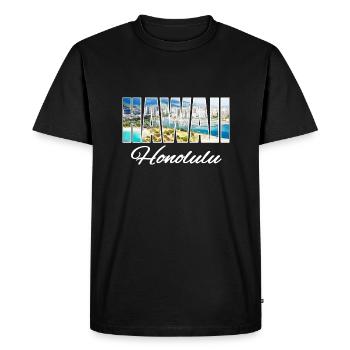 hawaï honolulu - T-shirt Premium bio Homme - noir - Devant - Nico (187cm)