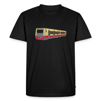 Berliner S-Bahn - Männer Premium Bio T-Shirt - Schwarz - Vorne - Nico (187cm)