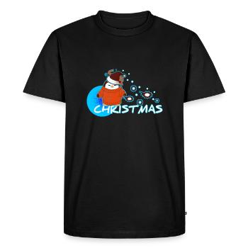 Christmas Penguin - Men's Premium Organic T-Shirt - black - Front - Nico (187cm)
