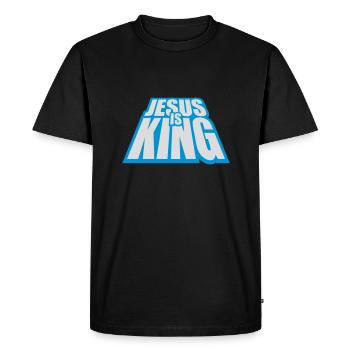 jesus is king quote - Men's Premium Organic T-Shirt - black - Front - Nico (187cm)