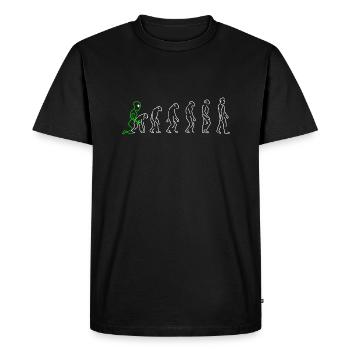 Evolution de l’homme avec extraterrestre - T-shirt Premium bio Homme - noir - Devant - Nico (187cm)