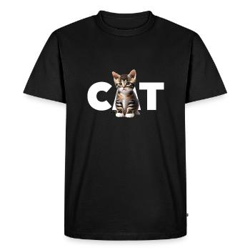 Cat - For all those who love cats and show - Men's Premium Organic T-Shirt - black - Front - Nico (187cm)
