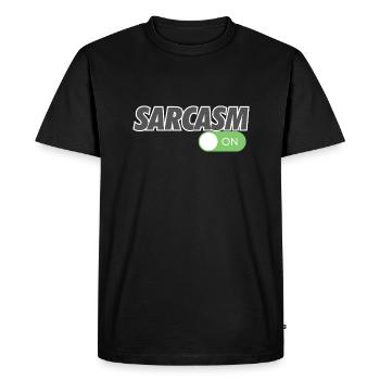 SARCASM ON - Men's Premium Organic T-Shirt - black - Front - Nico (187cm)