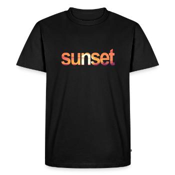 Sunset - Men's Premium Organic T-Shirt - black - Front - Nico (187cm)