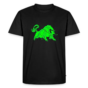 Bull Bull Head Head Logo Steak Beast Gym Horn - Men's Premium Organic T-Shirt - black - Front - Nico (187cm)