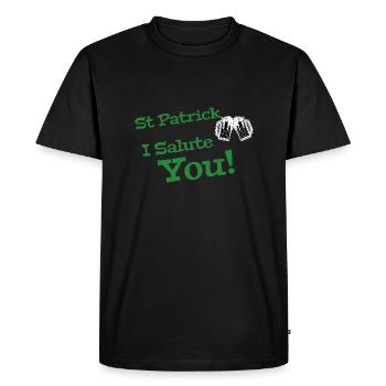 St Patrick green design - Men's Premium Organic T-Shirt - black - Front - Nico (187cm)