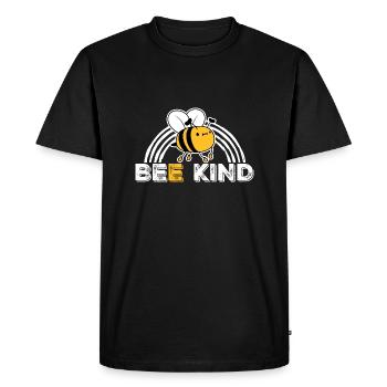 Be Kind Cute Honey Kindness Bee Love Inspirational - Men's Premium Organic T-Shirt - black - Front - Nico (187cm)