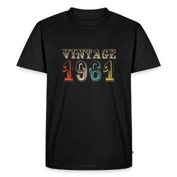 Vintage 1961- 63 rd birthday - 63 ans - T-shirt Premium bio Homme - noir - Devant - Nico (187cm)