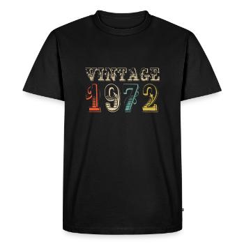 Vintage 1972 - 52nd birthday - 52 years old - Men's Premium Organic T-Shirt - black - Front - Nico (187cm)