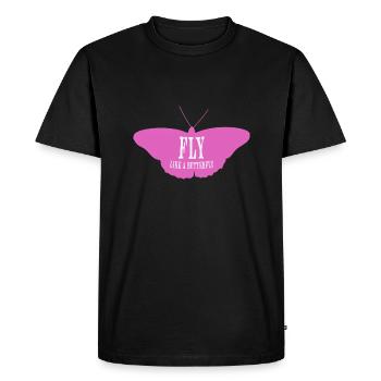 FLY Like a Butterfly - Men's Premium Organic T-Shirt - black - Front - Nico (187cm)