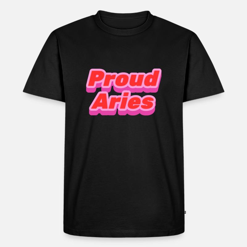 Proud Aries - stolzer Widder - Männer Premium Bio T-Shirt - Schwarz