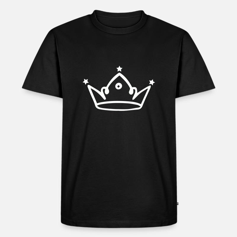 krone - Männer Premium Bio T-Shirt - Schwarz