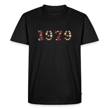 Année 1979 Fleurs - T-shirt Premium bio Homme - noir - Devant - Nico (187cm)