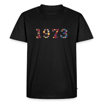 Fleurs 1973 - T-shirt Premium bio Homme - noir - Devant - Nico (187cm)
