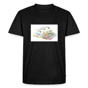 Money. Euro banknotes - Men's Premium Organic T-Shirt - black - Front - Nico (187cm)