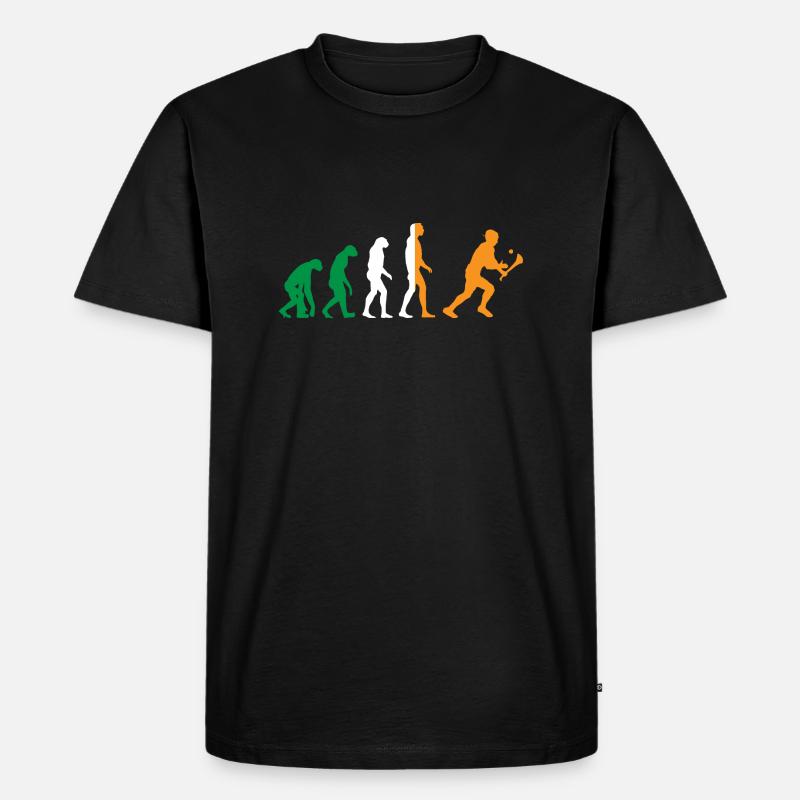 Die Evolution von Hurling - Männer Premium Bio T-Shirt - Schwarz