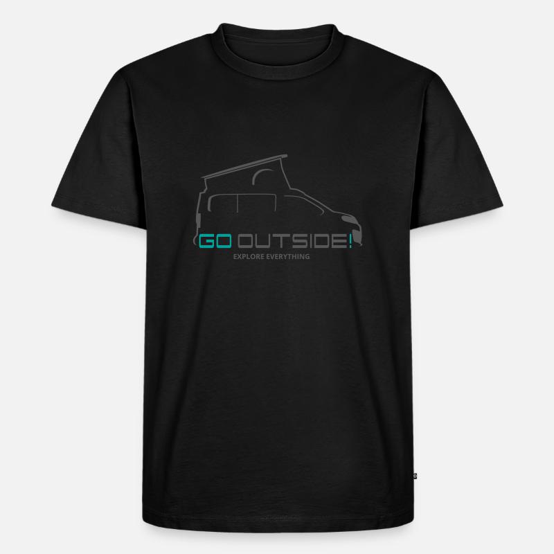 Camper Geschenk - Go Outside / Explore Everything - Männer Premium Bio T-Shirt - Schwarz