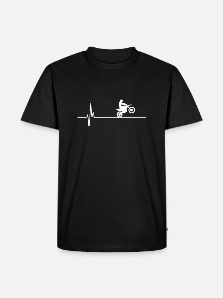 Motocross Heartbeat - Men's Premium Organic T-Shirt - black