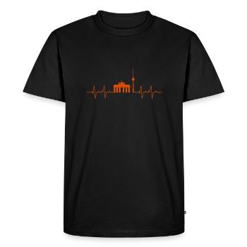 Berlin Heartbeat Gift Allemagne - T-shirt Premium bio Homme - noir - Devant - Nico (187cm)