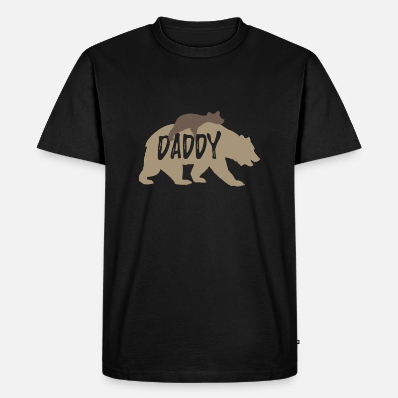 Daddy Bär Geschenkidee Vater - Männer Premium Bio T-Shirt - Schwarz