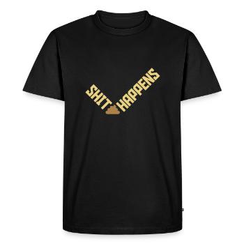 La merde arrive la citation d’humour - T-shirt Premium bio Homme - noir - Devant - Nico (187cm)