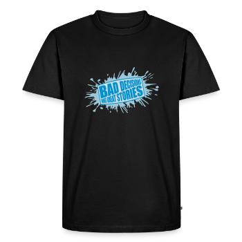 Mauvaises décisions Bonnes histoires - T-shirt Premium bio Homme - noir - Devant - Nico (187cm)