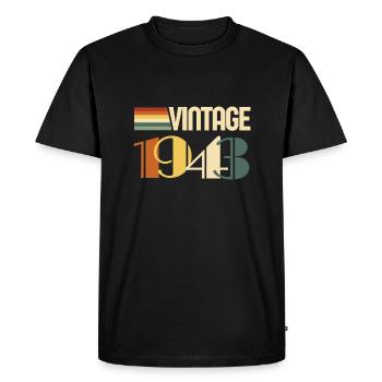Vintage 1943 - 1943 Birthday Gift - Men's Premium Organic T-Shirt - black - Front - Nico (187cm)