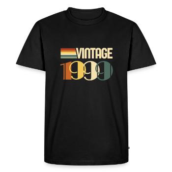 Vintage 1999 - 1999 Anniversary Gift - Men's Premium Organic T-Shirt - black - Front - Nico (187cm)