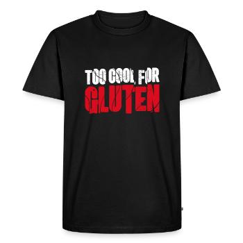 Trop cool pour le gluten - Funny Celiac Design - T-shirt Premium bio Homme - noir - Devant - Nico (187cm)