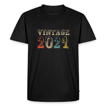 Vintage 2021 - 3 rd birthday - 3 years old - Men's Premium Organic T-Shirt - black - Front - Nico (187cm)
