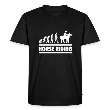 Evolution du sport équestre de l’homme au cavalier - T-shirt Premium bio Homme - noir - Devant - Nico (187cm)