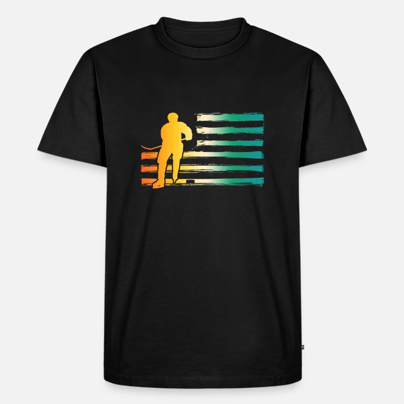 Eishockeyspieler Eishockey - Männer Premium Bio T-Shirt - Schwarz