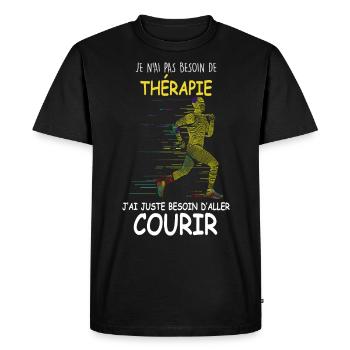 Running thérapie cadeau Jogger - T-shirt Premium bio Homme - noir - Devant - Nico (187cm)
