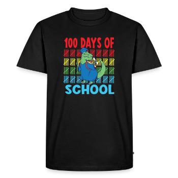100 jours d’école dinosaure Saur T Rex - T-shirt Premium bio Homme - noir - Devant - Nico (187cm)