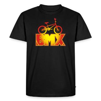 Vélo BMX - T-shirt Premium bio Homme - noir - Devant - Nico (187cm)