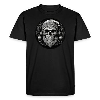 Noël mortel laid Noël crâne Jolly Roger - T-shirt Premium bio Homme - noir - Devant - Nico (187cm)