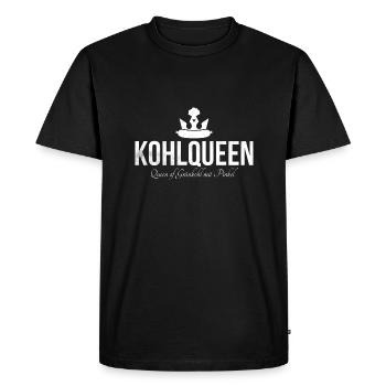 KOHLQUEEN - QUEEN of Grünkohl mit Pinkel Kohlkönig - Men's Premium Organic T-Shirt - black - Front - Nico (187cm)