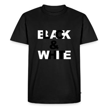 Black & White - T-shirt Premium bio Homme - noir - Devant - Nico (187cm)