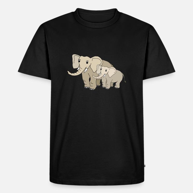 Elefanten - Männer Premium Bio T-Shirt - Schwarz