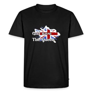 god save the queen - Reine d'angleterre - T-shirt Premium bio Homme - noir - Devant - Nico (187cm)