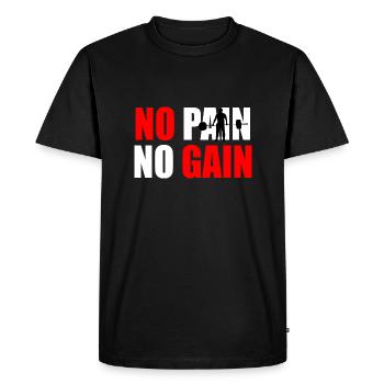 No pain no gain quote - Men's Premium Organic T-Shirt - black - Front - Nico (187cm)